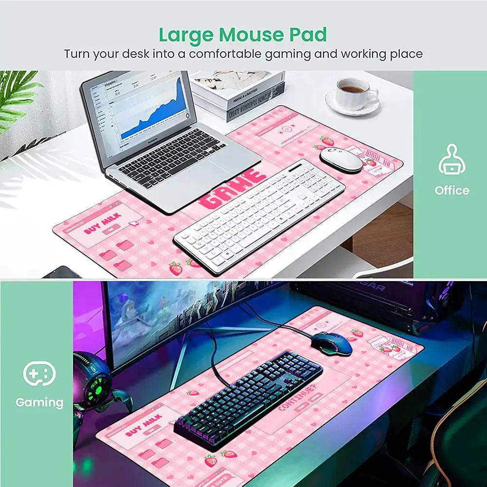Pink Kawaii Gaming Mouse Pad