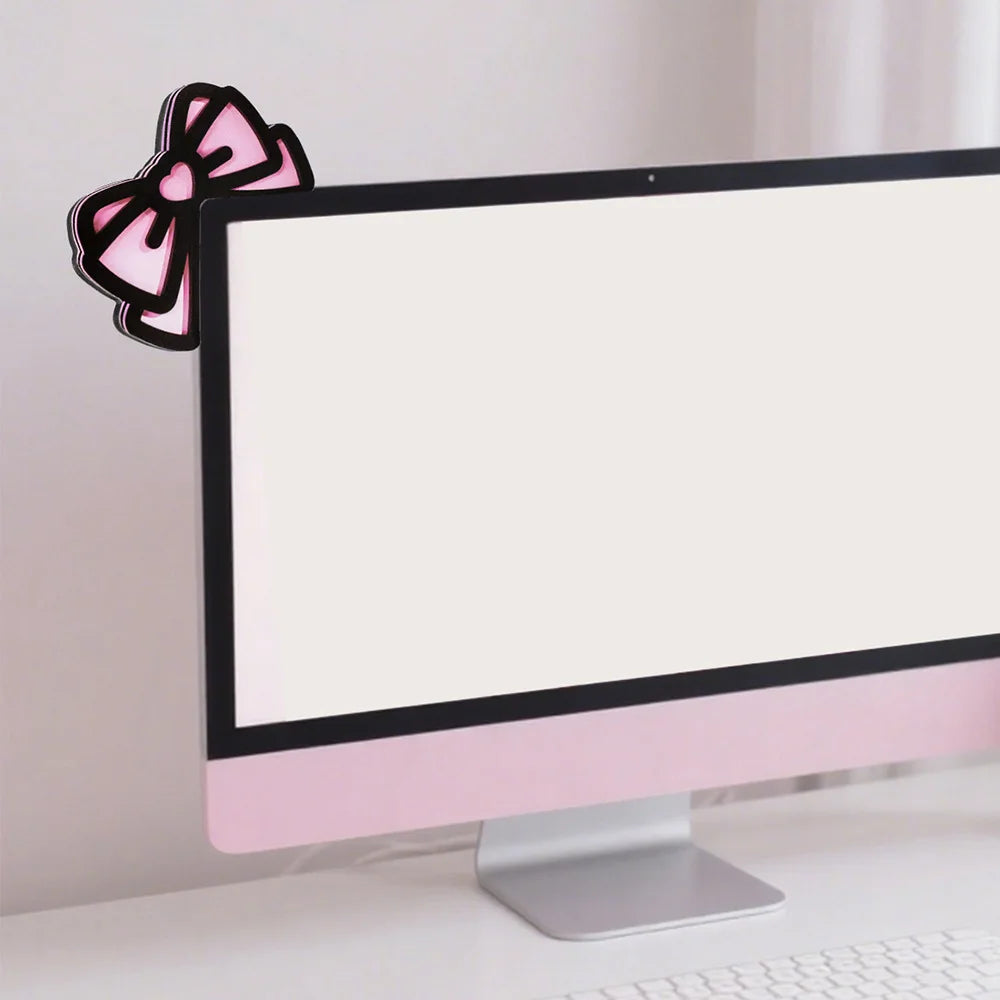 Bowknot Monitor Decor (Black & Pink)