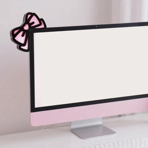 Bowknot Monitor Decor (Black & Pink)