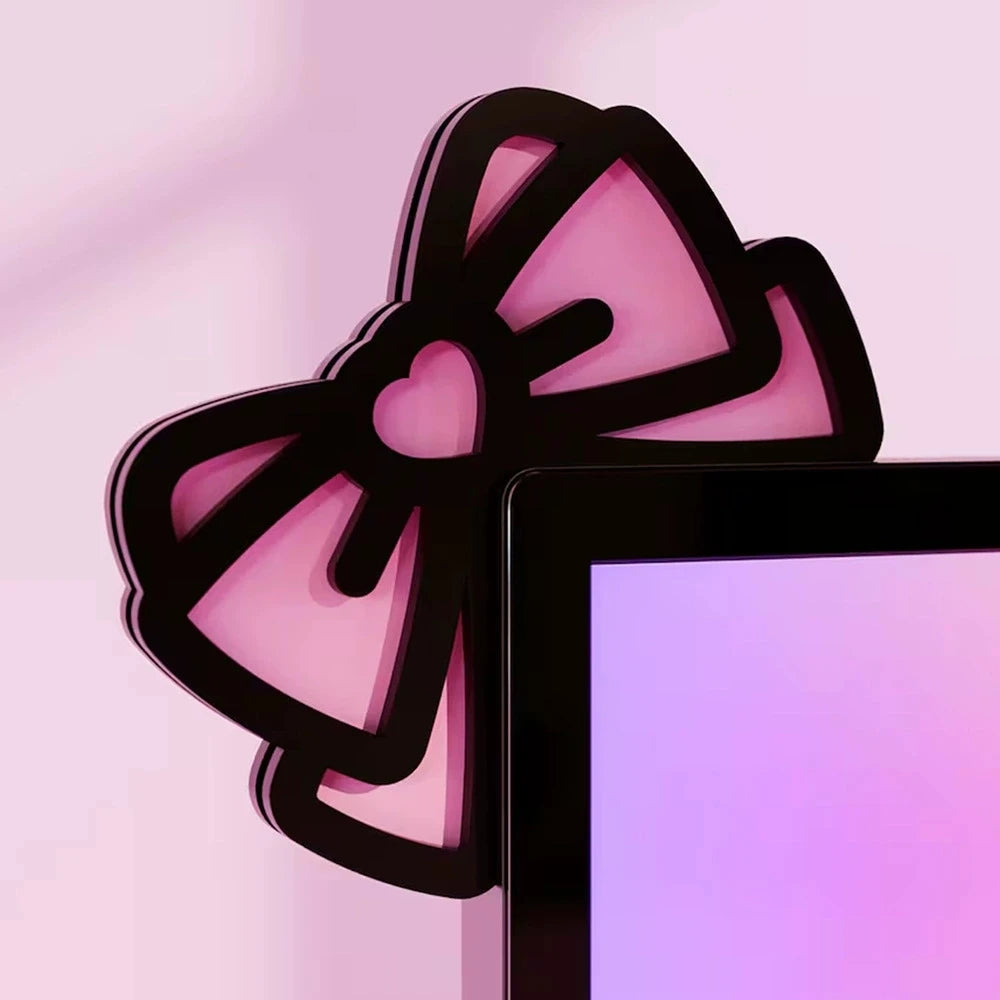Bowknot Monitor Decor (Black & Pink)