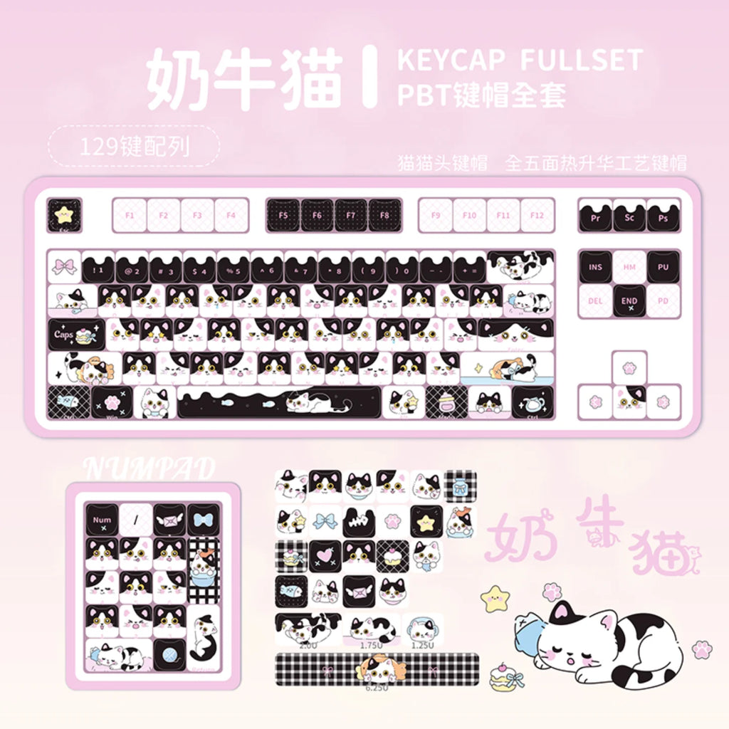 Cow-Cat Keycap Set (PBT)