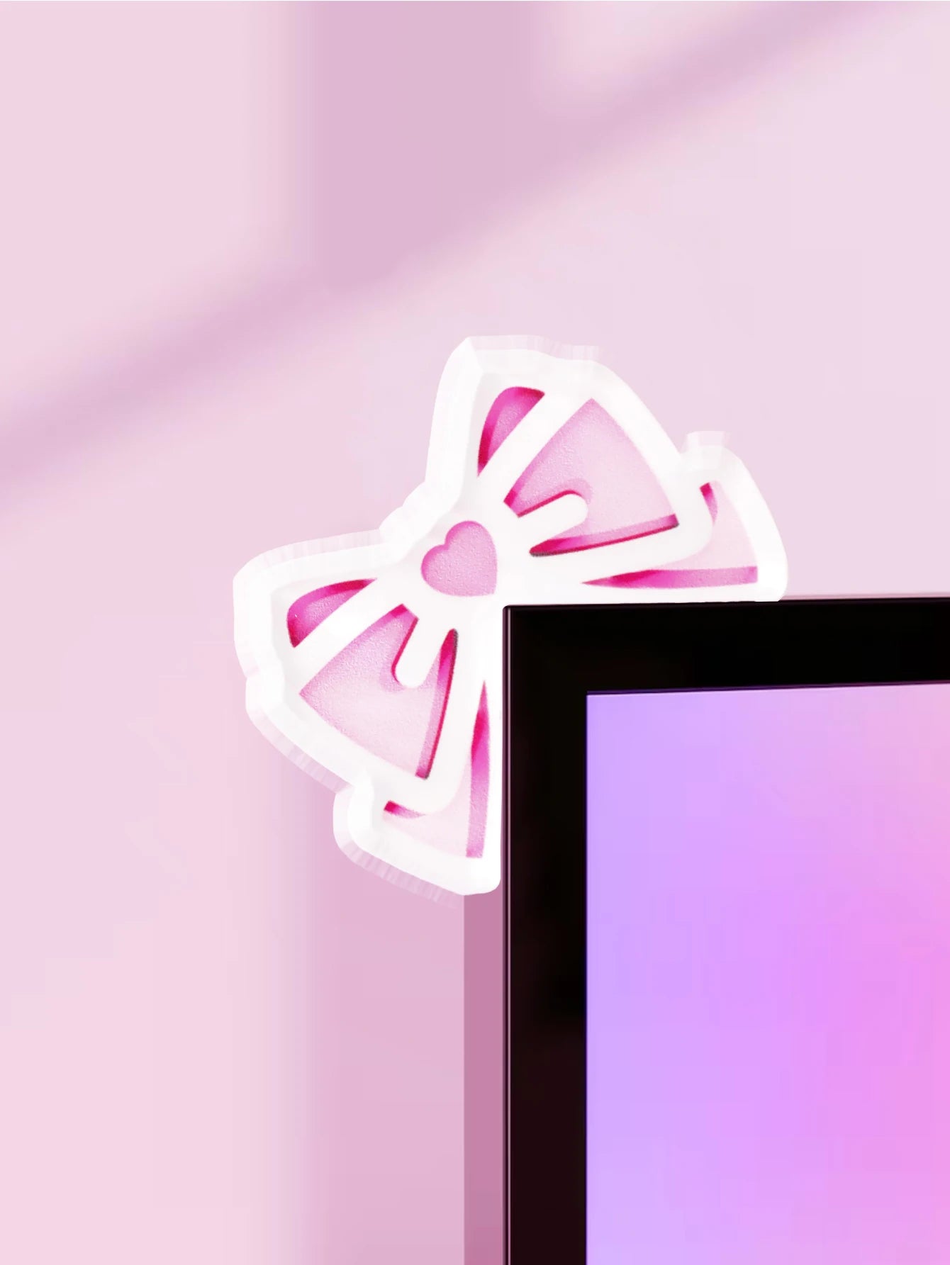 Kawaii Bow Monitor Decor (Pink)