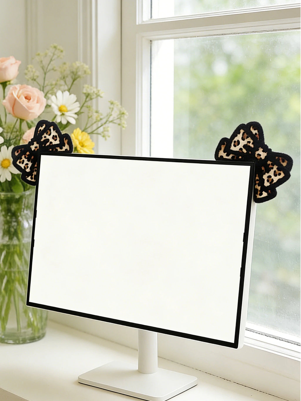 Bow Monitor Decor (Pink & Brown)