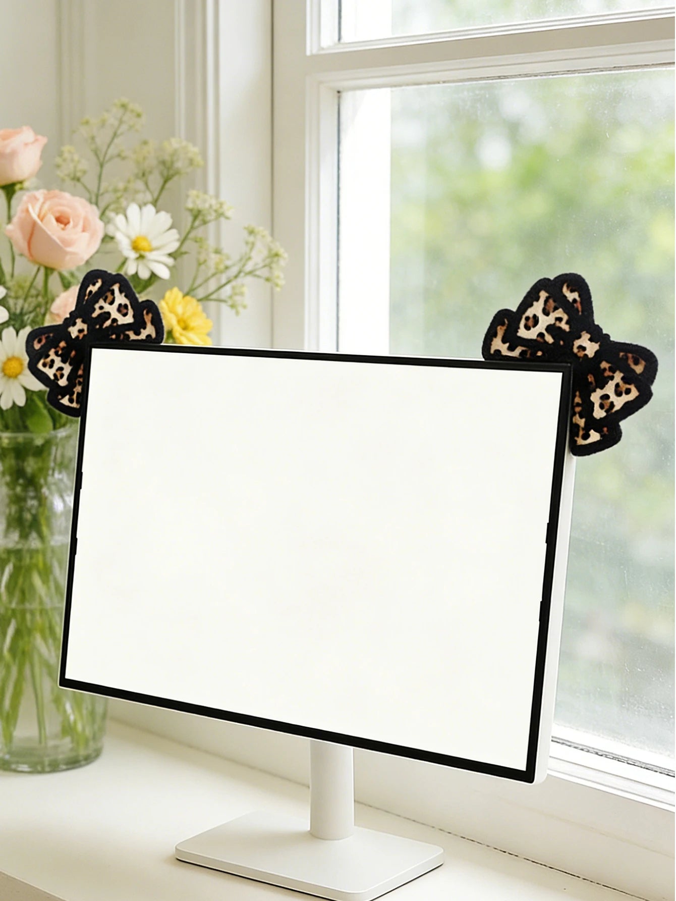 Bow Monitor Decor (Pink & Brown)