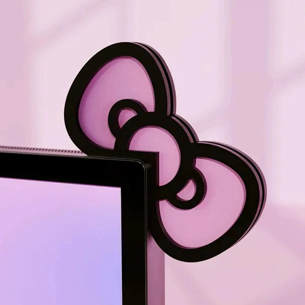 Bowknot Monitor Decor (Black & Pink)