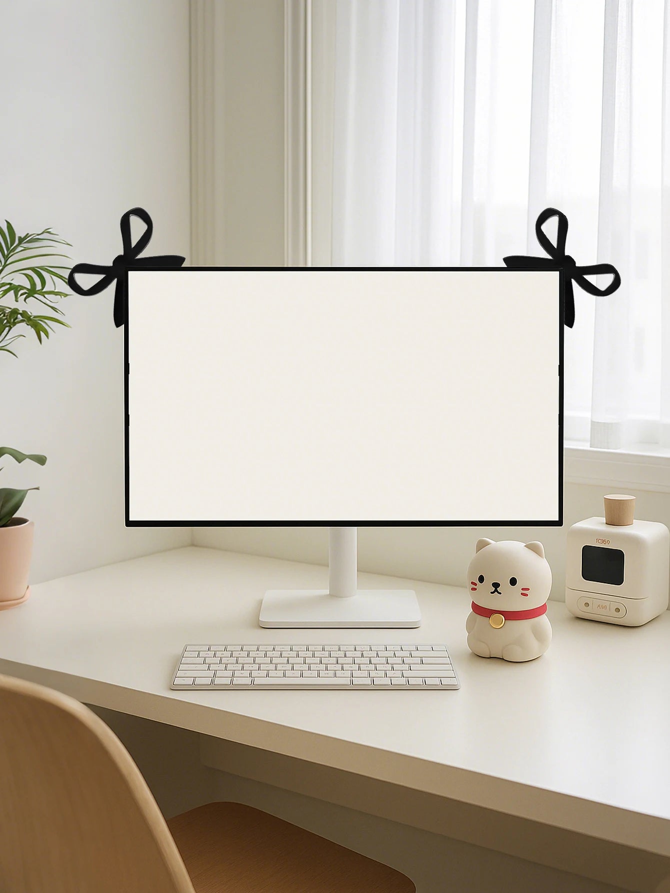 Kawaii Bow Monitor Decor (Pink)