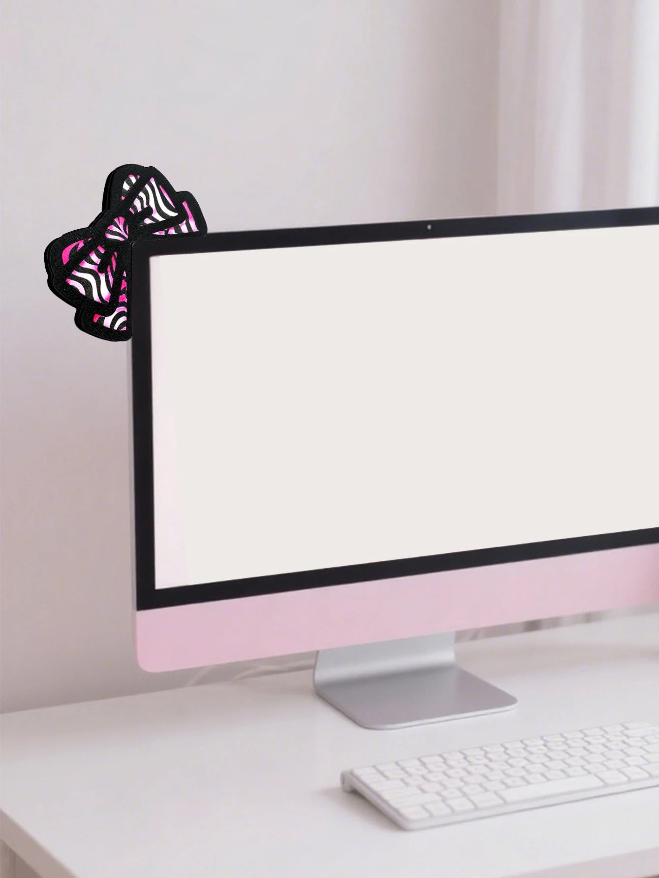 Bow Monitor Decor (Pink & Brown)