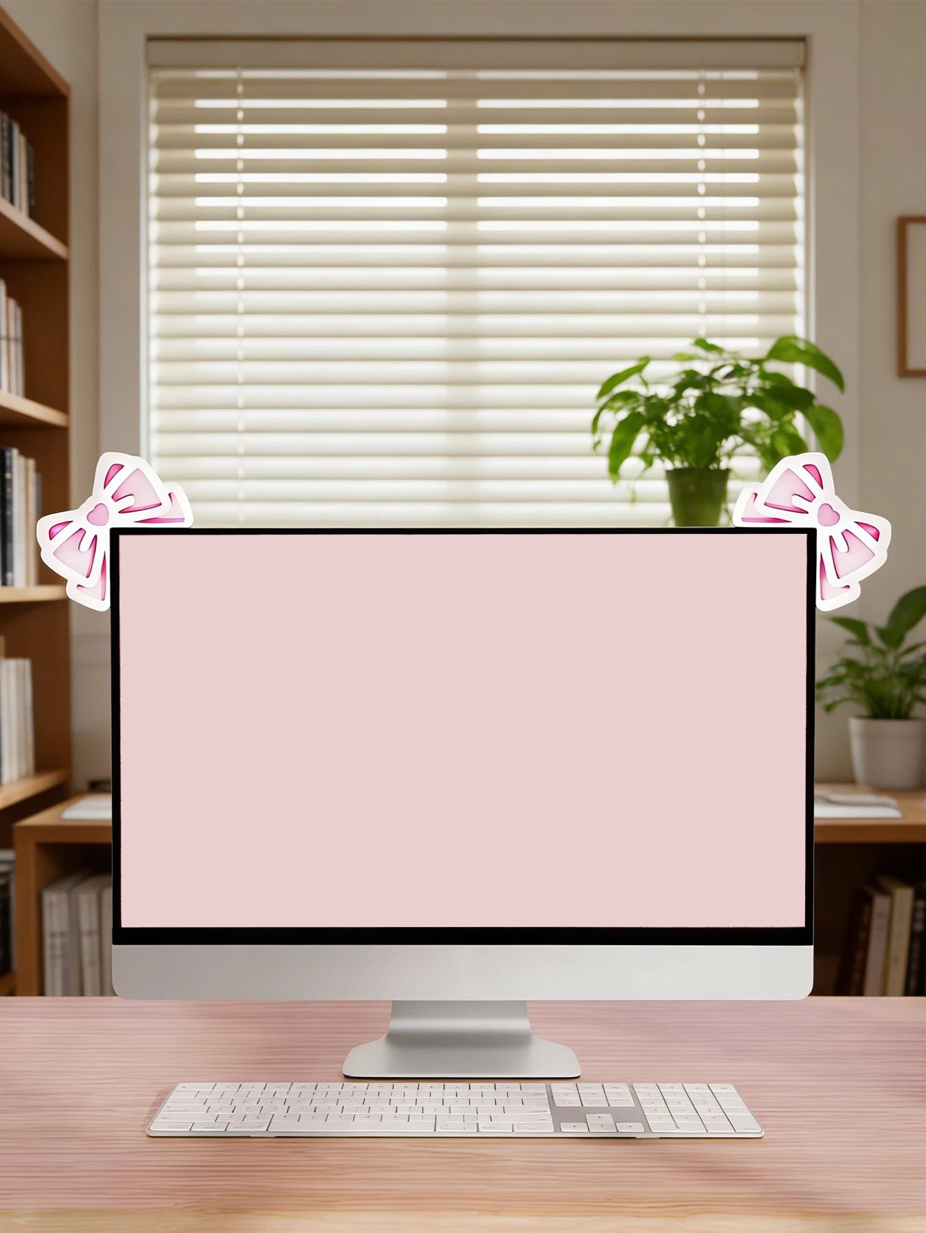 Kawaii Bow Monitor Decor (Pink)