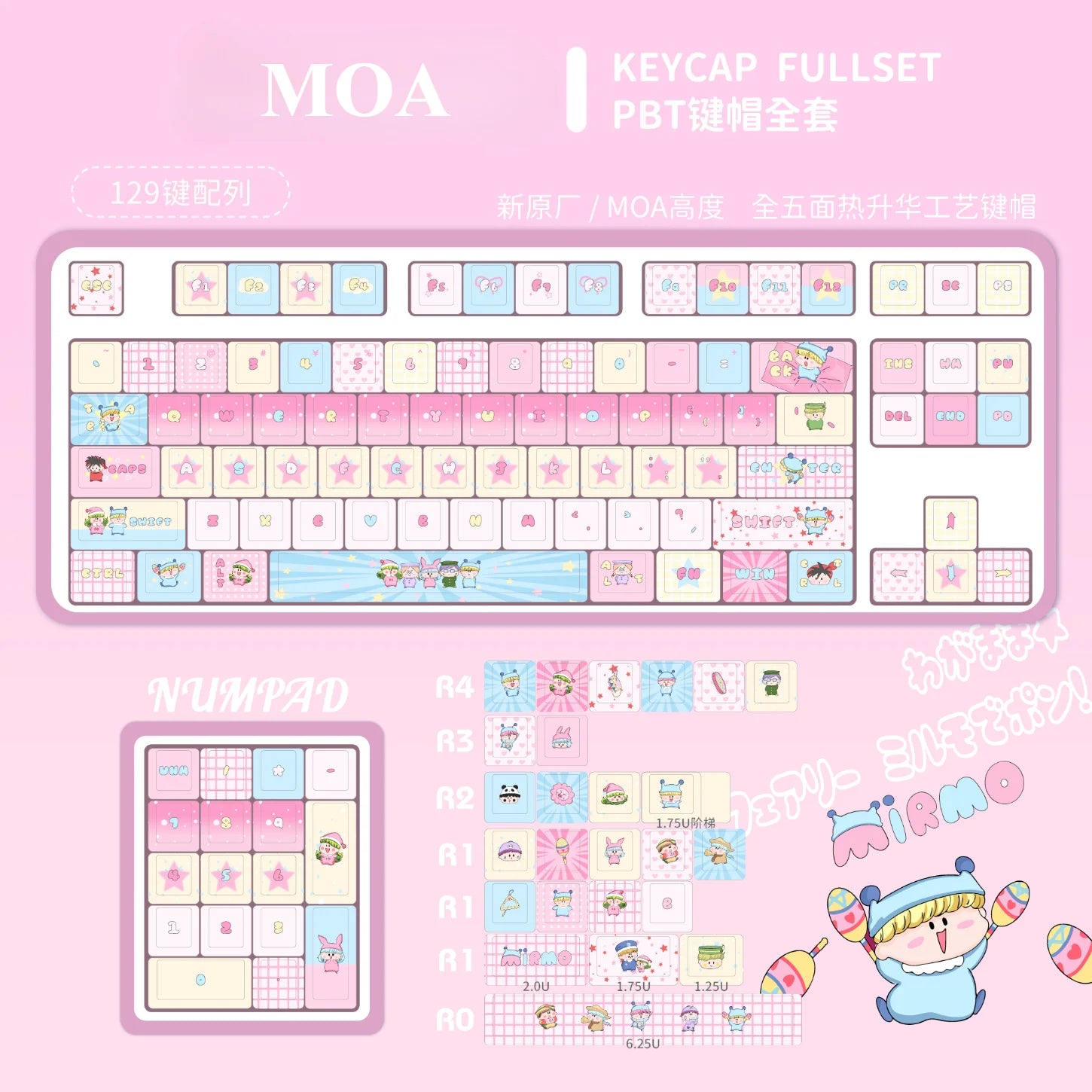Magic Cat Keycap Set (Pink)