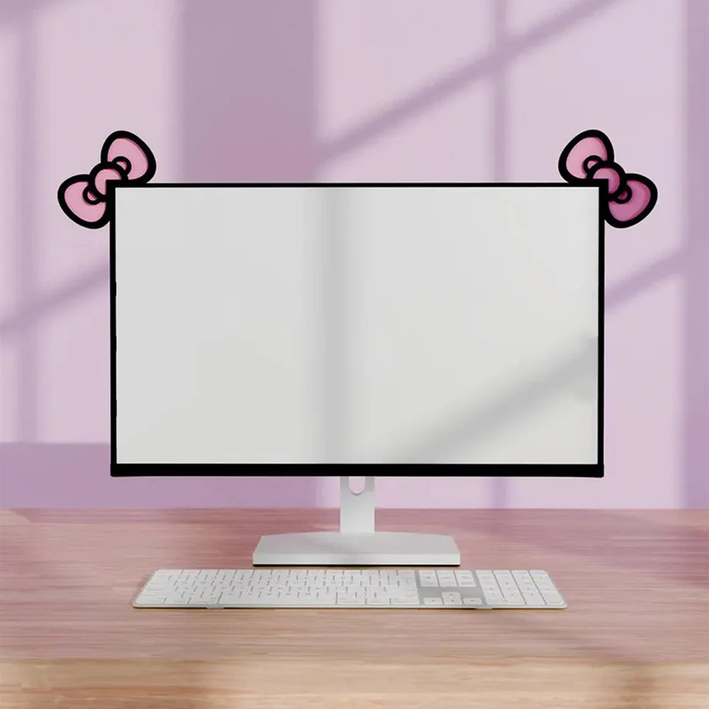 Bowknot Monitor Decor (Black & Pink)